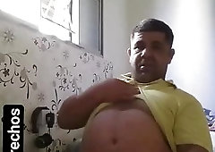 Cute chubby daddy jerks off