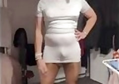 Skirt and pantie bulge