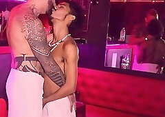 Having sex for the first time in the Sauna with a mexican with a piercing of his dick