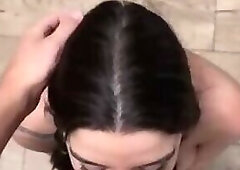 Hot Teen Bitch Deepthroats Dick On Her Knees