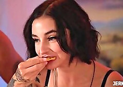 Tattooed Stevie Moon Makes Her Man Blend Big Cock Juicy Salsa