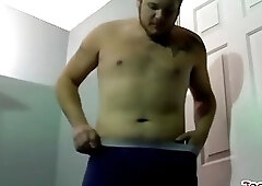 Chubby Bubba likes to jerk his tiny cock when he is alone