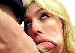 radiant blondie does her best in swallowing that big dick