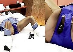 Crossdresser Sailor Mercury masturbates with UFO teat stimulation and Nexus Revo prostate stimulation