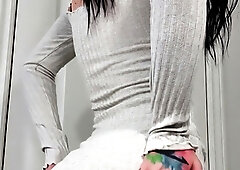 Hot brunette from squirt masturbating on webcam