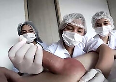 three Lalin girl Nurses Sucked poor man off hard. This chab kept Cumming and couldn’t stop