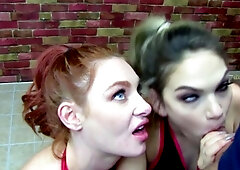 Athena Faris and Lacy Lennon - Cheerleaders threesome sex