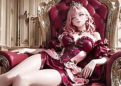 When a unfathomable crimson court gown meets the breathtaking silhouette of the pink-haired queen, this coronation is everything but usual. Each inch 