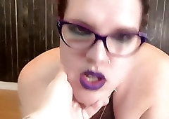 Chubby trans girl Freja sucking on command