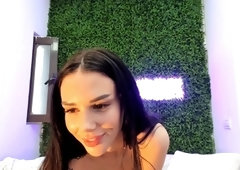 Stacked brunette goes solo toys and masturbation