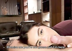 Should I get this messenger to put his large jock in me for a clip? - Iris Rodriguez & Danner Mendez