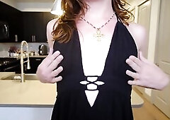 GROOBYGIRLS Fortunate Tattoo Trans Cutie Widens and Strokes on Stool