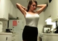 Naughty teacher gets undressed revealin tits