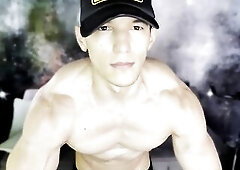 Workout in home turns so perspired and bare body