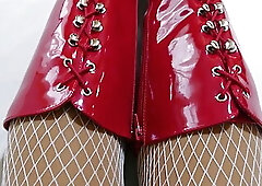 Rubberdoll Monique - My red hooker boots