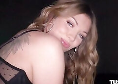 TUSHYRAW Ideal Chick Leah Winters Gets Her Gap Stretched And Shows Off Her Glamorous Eyes