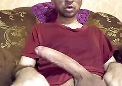 Big cock cumshot, amateur, solo cumming