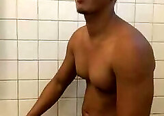 Asian solo athletic sexy guy jerk off cumshot captured on cam4