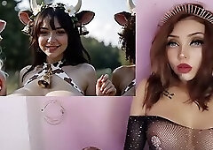 Big-titted, big-assed cow farm AI-generated by the Darkaifantasy channel.