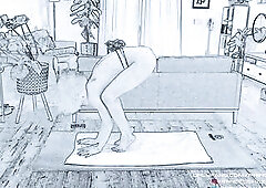 Fit Black Playgirl Gives Herself an Intensive Climax After Workout session