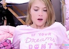 Cute Blond Legal Age Teenager Sucks And Takes The Spunk !