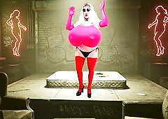 Juggsy is a large titties female masking sissy. This is a immodest talking clip! Juggsy is stripping at a ribald old slum club called the Melon Patch 