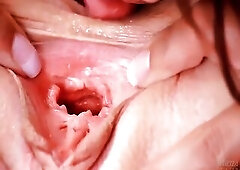Extreme Close up View of Juicy Pussy Licking Tongue Fucking