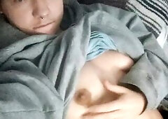 Cute FTM Teen Male Plays With Nipps