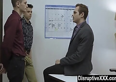 Young Gay Office Workers Compete For Their Bosss Cock 6 Min