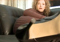 mean pantyhose and boot POV