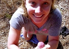 Blonde Blowjob Outdoor