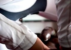 Pink labia close up of naive brunette