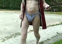 Walk in the Park with cum on street