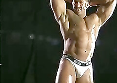 Scott Gunz Flexing and Posing In A White Jockstrap
