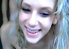 Homemade amateur blonde teen blowjob and cumshot