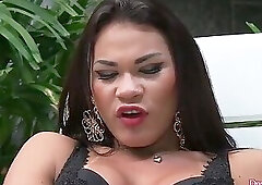 Trans Babe Erika Lee Toy Fucks Her Ass While Wanking Her Cock