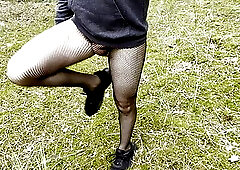 Teen boy walk in nature naked for gay daddy big dick pantyhose flash Part 2