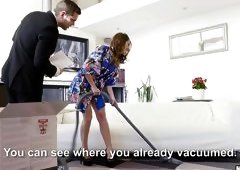 Door To Door, Vacuum Salesman Gets A Latina Milf Treat